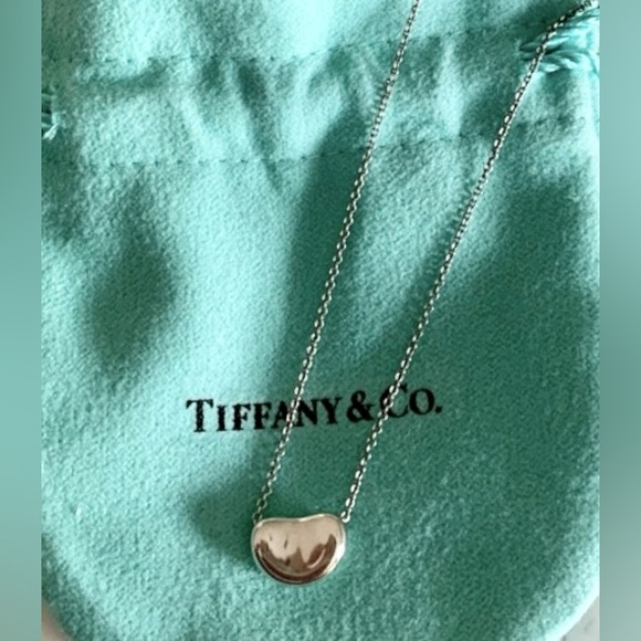 Tiffany & Co. Vintage Elsa Peretti 925 Sterling Silver 11mm Small Bean Necklace - Picture 3 of 7